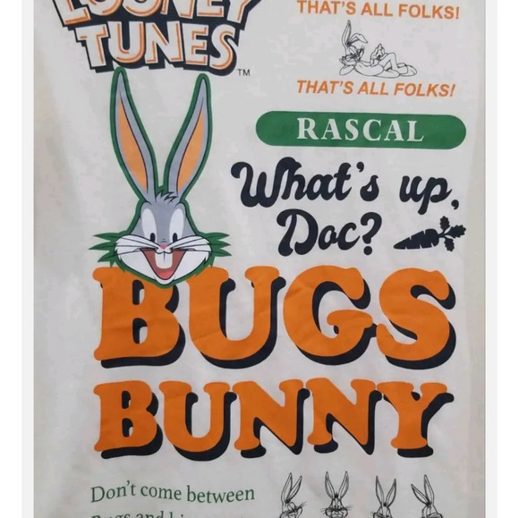 Juniors Looney Tunes T-Shirt Off White, Ivory Bugs Bunny NWT - Picture 2 of 2